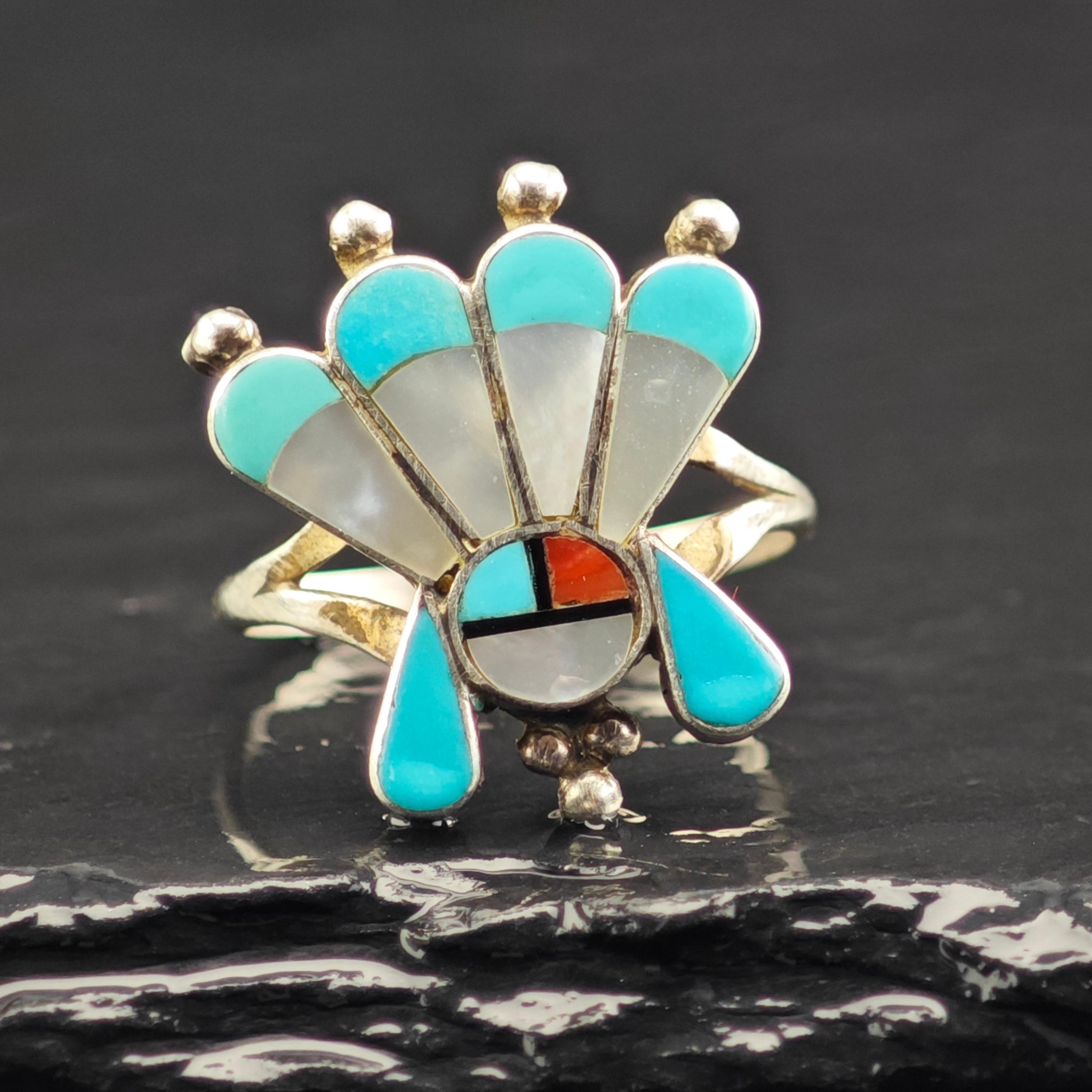 Zuni Sunface Ring - Etsy