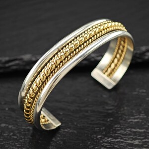 Navajo 12K GF Twisted Wire Cuff Sterling Silver Sz 6