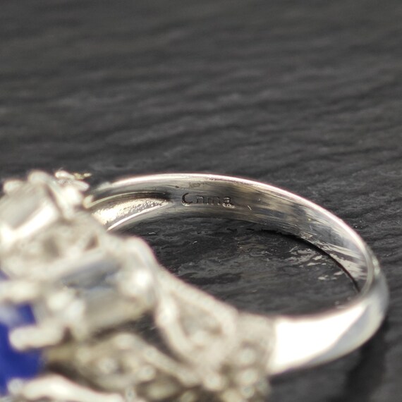 Sapphire Statement Ring: Sterling Silver Size 6 - image 7