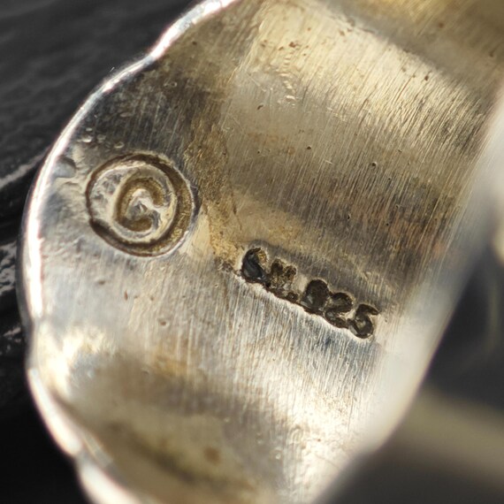 Native American Eagle Block Turquoise Ring Sterli… - image 9