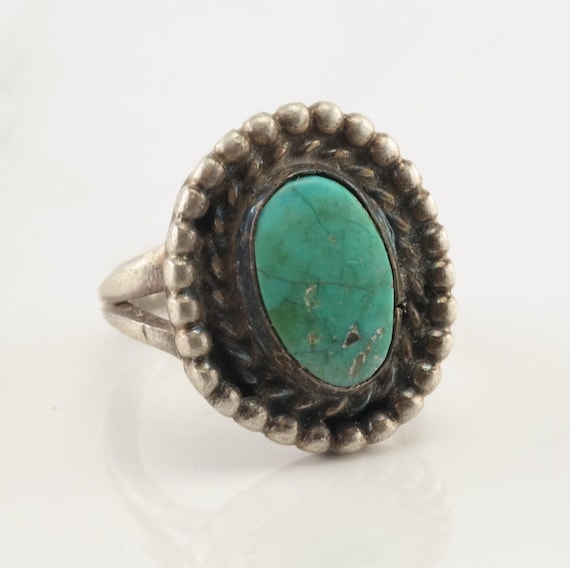 Native American Ring: Turquoise Stone, Sterling S… - image 8