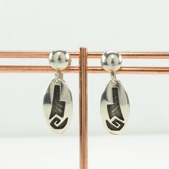 Native American Sterling Silver Overlay Earrings … - image 3