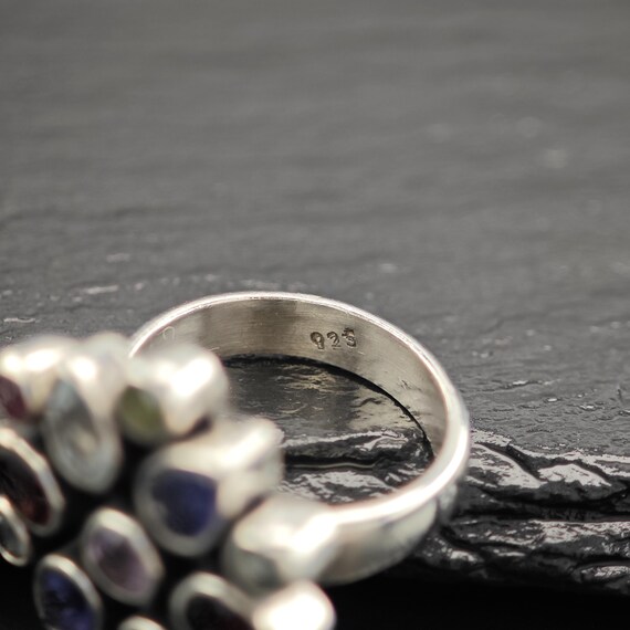 Sterling Silver Ring: Multi-Colored Gemstones - F… - image 10