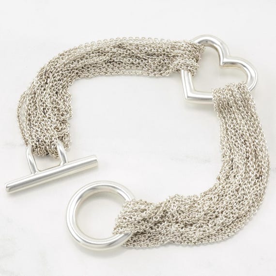 Vintage Tiffany & Co Sterling Silver Toggle Bracelet Heart
