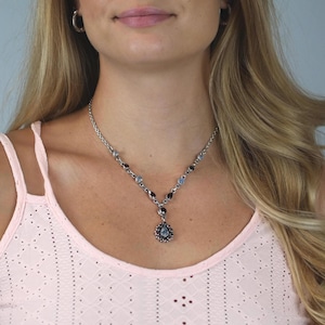 Nicky Butler Teardrop, Blumen Halskette Sterling Silber