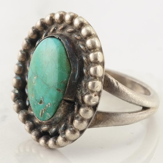 Native American Ring: Turquoise Stone, Sterling S… - image 4