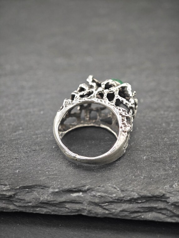 Chrysocolla Statement Ring: Brutalist Design - St… - image 5