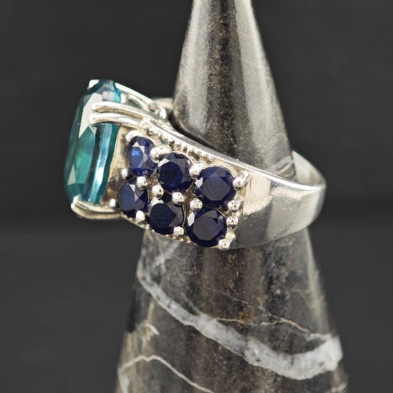 Topaz Doublet Statement Ring Sterling Silver Sz 6 - image 10