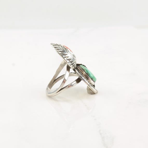 Silver Statement Ring: Native American Turquoise … - image 9