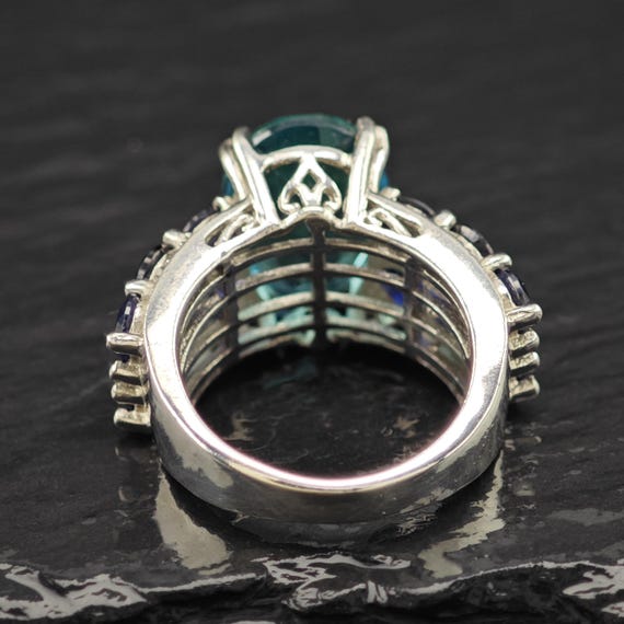 Topaz Doublet Statement Ring Sterling Silver Sz 6 - image 6