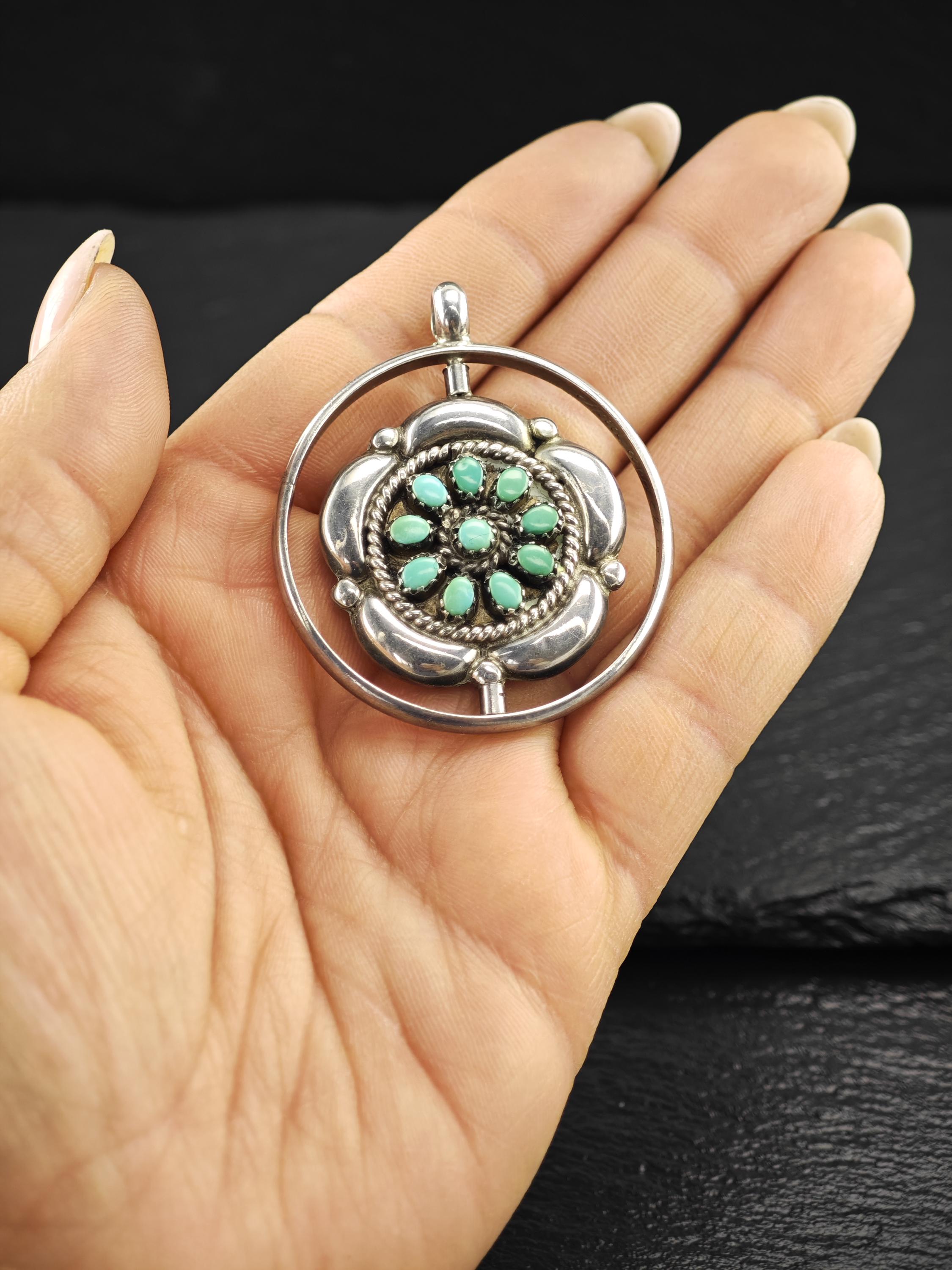 Zuni, Native American Reversible, Pendant Sterling Silver - Etsy