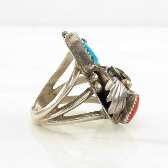 Vintage Native American Silver Ring Turquoise, Co… - image 5
