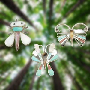 Zuni Butterfly Pin - Etsy display picture 1