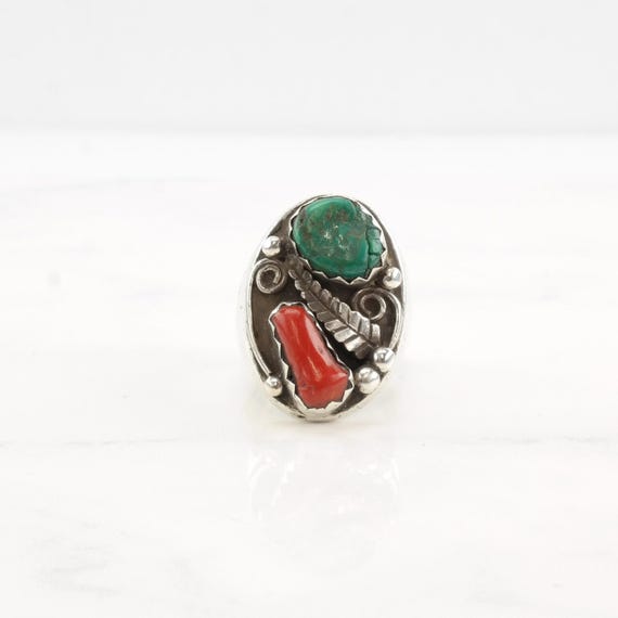 Silver Statement Ring: Native American Turquoise … - image 5