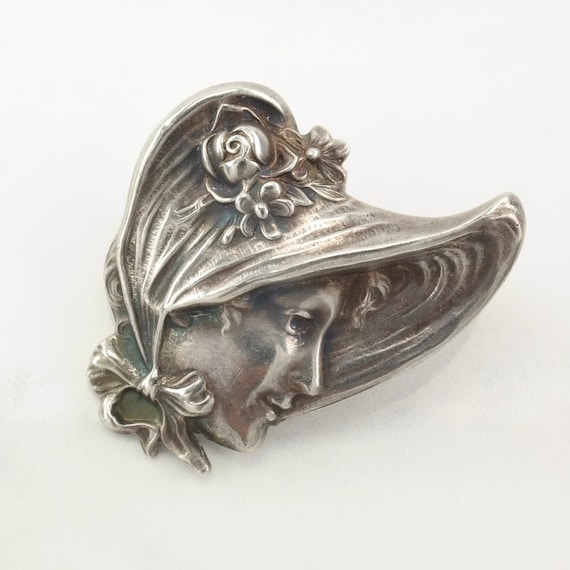 Unger Brothers Brooch Art Nouveau Sterling Silver - image 2