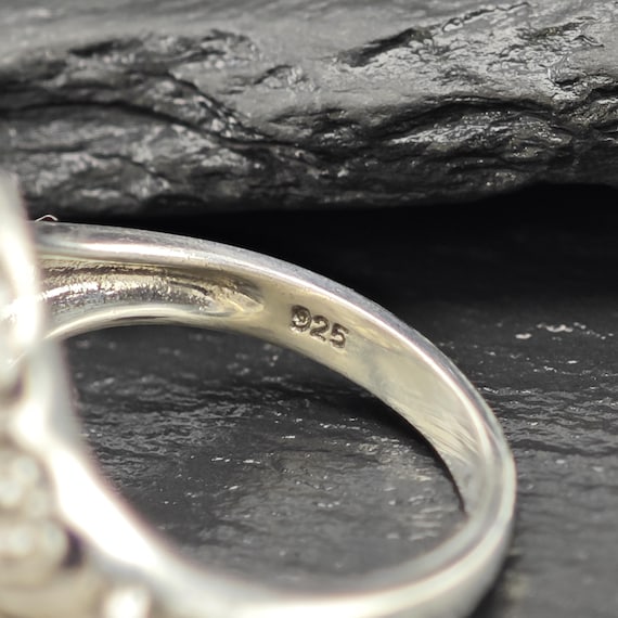 Glass Filled Ruby, Topaz Ring Sterling Silver Sz 6 - image 8