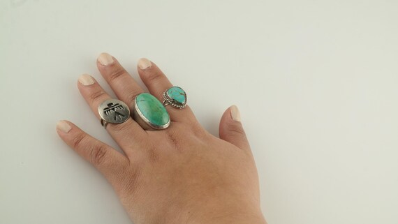 Native American Silver Ring Overlay Eagle Sterlin… - image 4