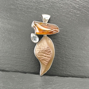Starborn Sterling Silver Pendant with Baltic Amber & Gemstone