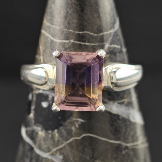 Emerald-Cut Ametrine Solitaire Ring Sterling Silv… - image 9