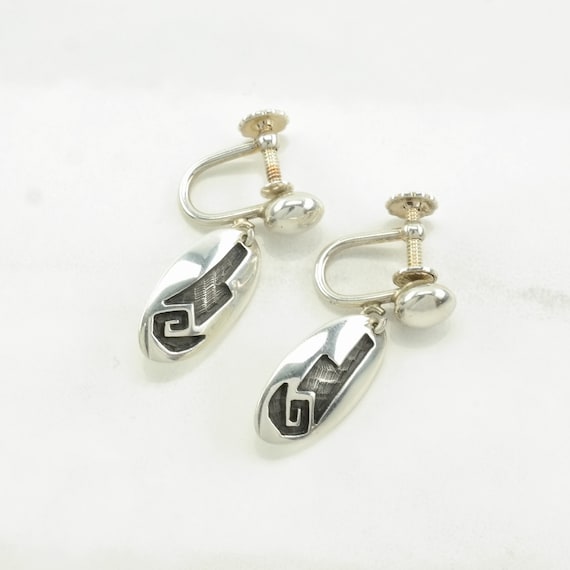 Native American Sterling Silver Overlay Earrings … - image 2
