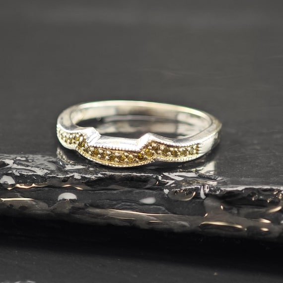 Stackable Yellow Diamond Ring Sterling Silver Sz … - image 5