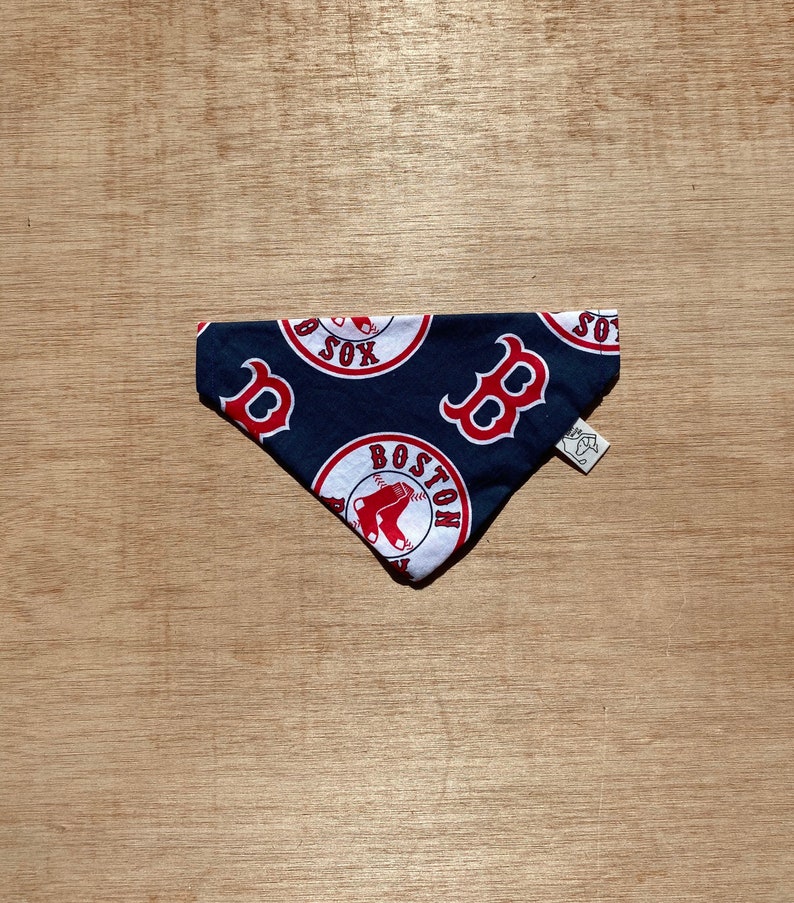 Bandana for Dog Collar Boston Red Sox Fabric No Tie Slips Etsy