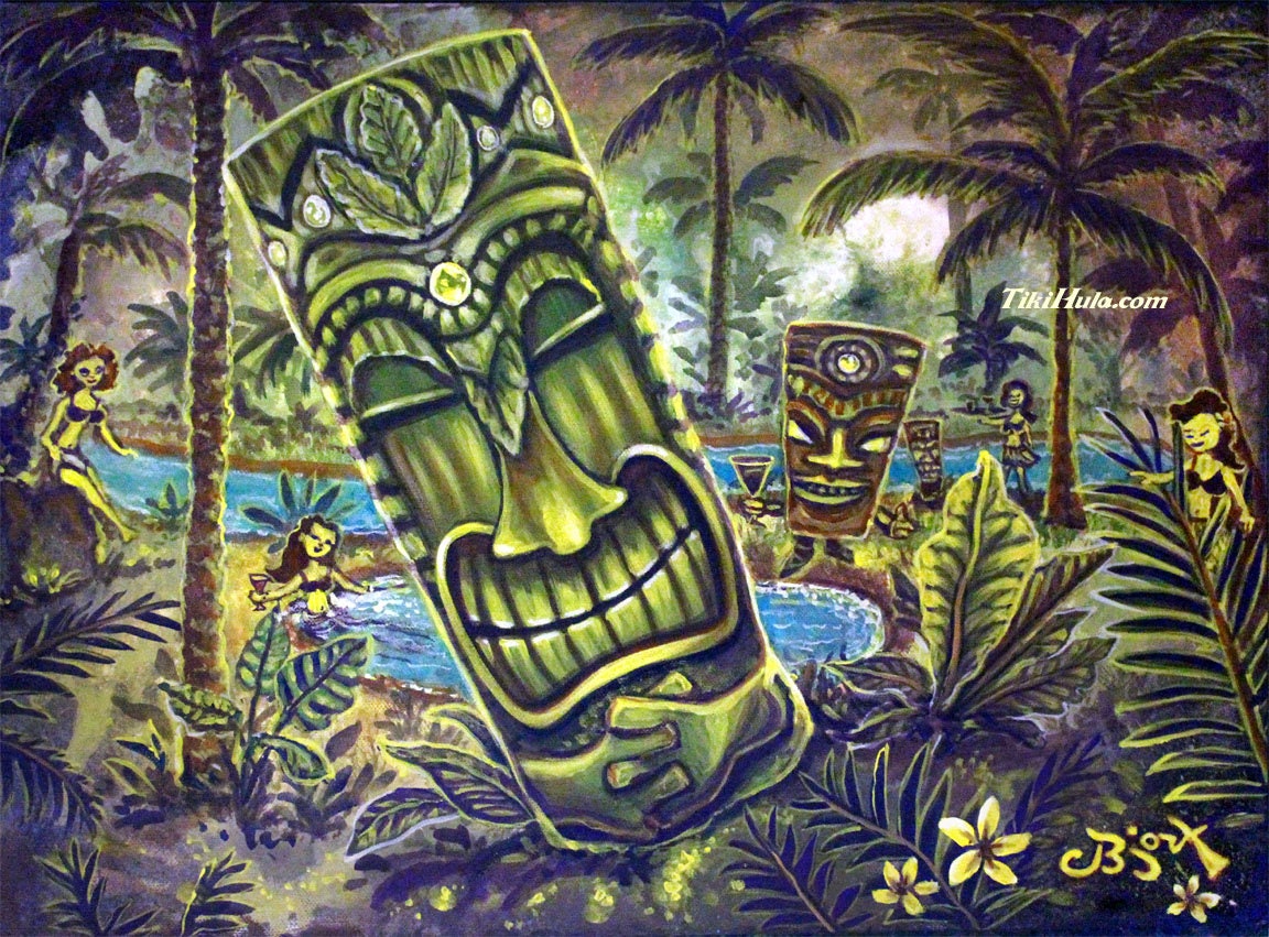 Tiki Genie Sacred Pools Hawaiian Taboo PRINT Hawaiian Volcanic Etsy