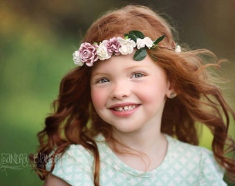 The Fia single tiered Floral Halo comes in child or adult sizes