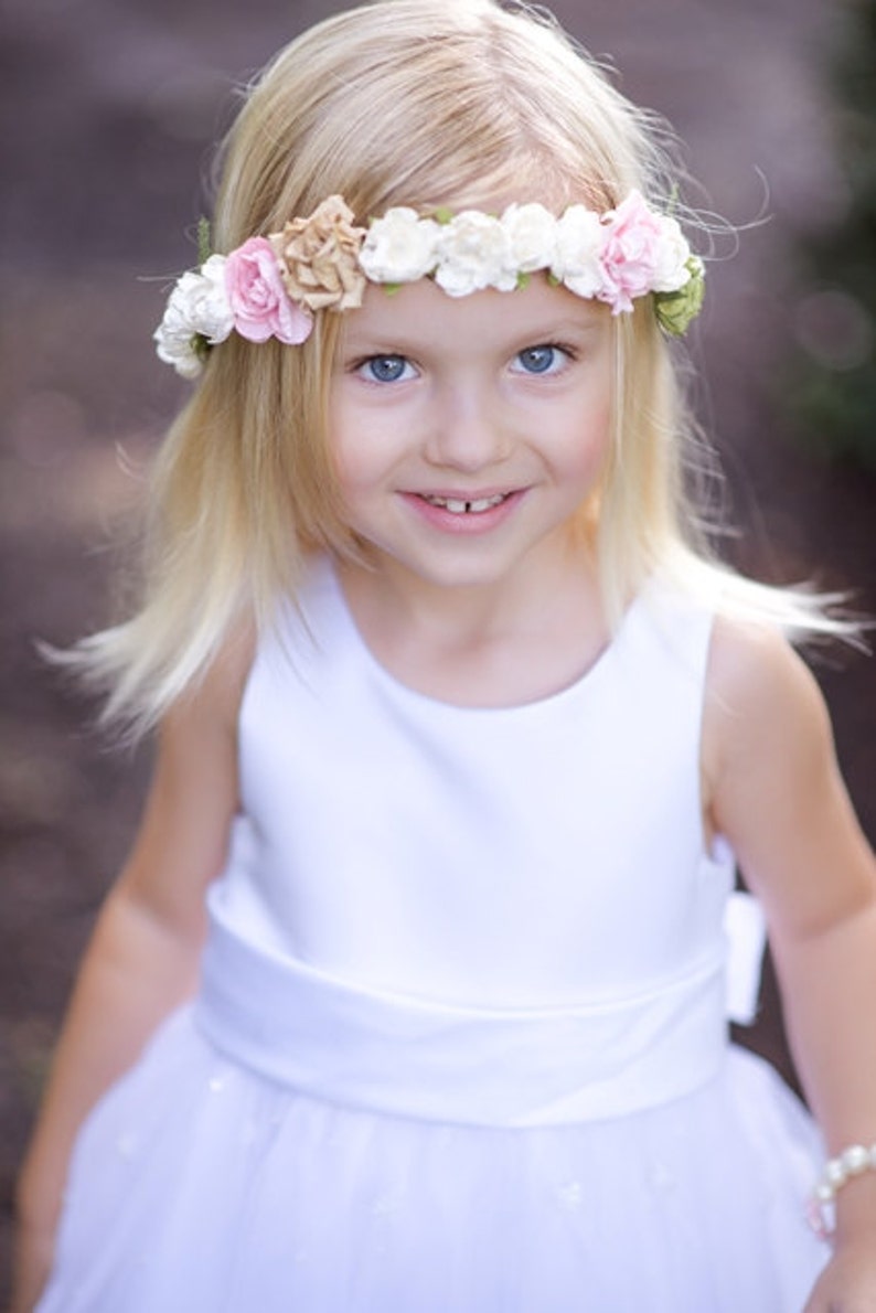 The Nikki Flower Halo Flower Girl Collection | Etsy