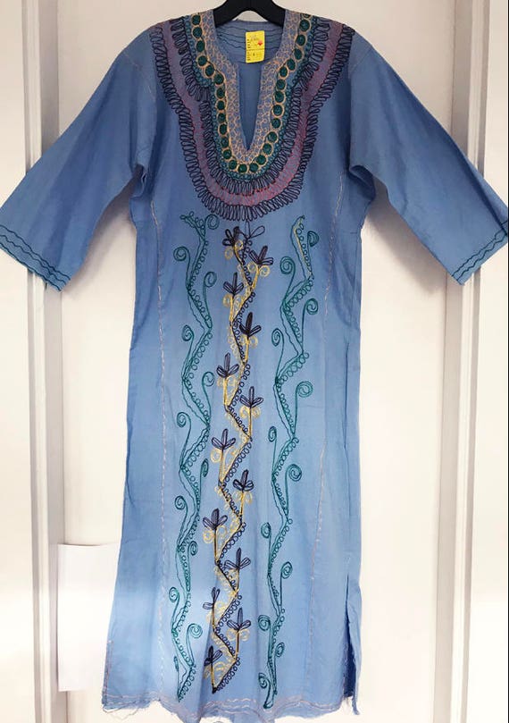 1970's Vintage Embroidered Indian Caftan - image 1