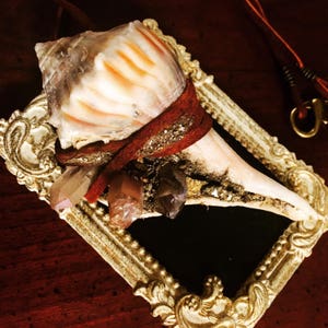 Crystal Mermaid Shell Necklace OOAK