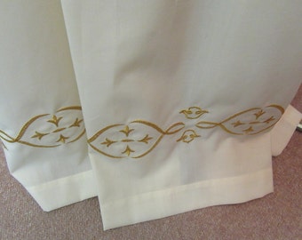 Vintage Authentic Repurposed Priest's Ornate Alb for Tall Teen