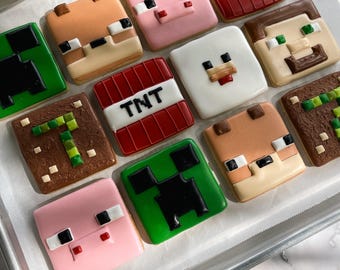 Galletas estilo píxel inspiradas en Minecraft