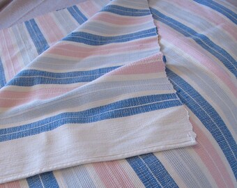 Chemin pays Français coton tapis main tissé rose lit rayé bleu grande main ferme moderne Cottage tapis tissés tapis tapis de coton scandinave