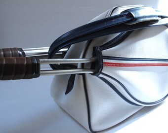vintage leather tennis bag