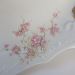 21 Antique French Limoges Platter Large Shabby Chic Platter Pink Floral Christmas Ironstone Platter Limoges France French Country Platter image 9