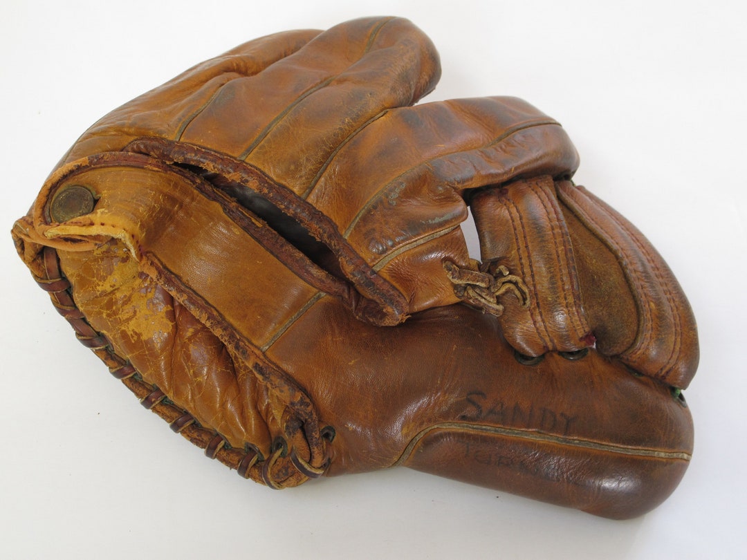 Vintage Catchers Mitt Leather Baseball Glove Vintage Leather Catchers