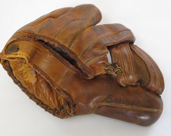 Vintage Catchers Mitt Leather Baseball Glove Vintage Leather Catchers Glove Rawlings Left Hand Glove Hinged Pad Playmaker Model