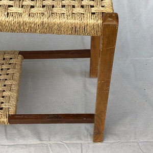 Rattan sofa back table woven narrow table Rattan Plant Stand Bamboo entryway console table boho rattan long rectangular table shelf shelving image 3