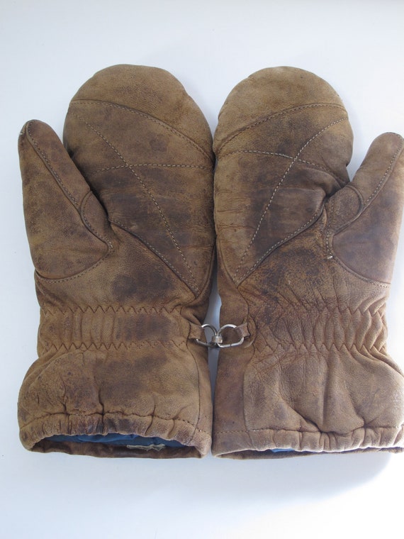 Vintage Leather Mittens Womens Leather Mittens Or… - image 2