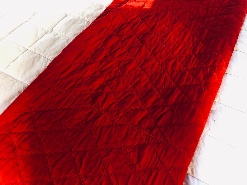 Red Velvet Bedspread King Velvet Quilt Boho Velvet Bedding Etsy