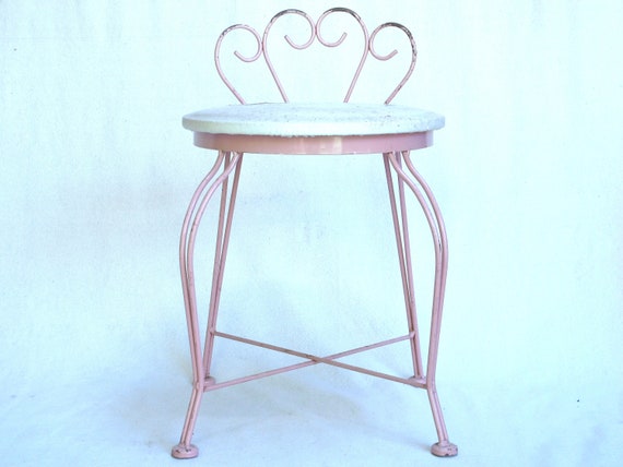 Wrought iron vanity stool deals