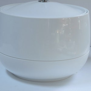 Vintage Ice Bucket Modern White Ice Chest Mid Century Compost Bin Retro Barware Mod Ice Bucket Double Wall image 4