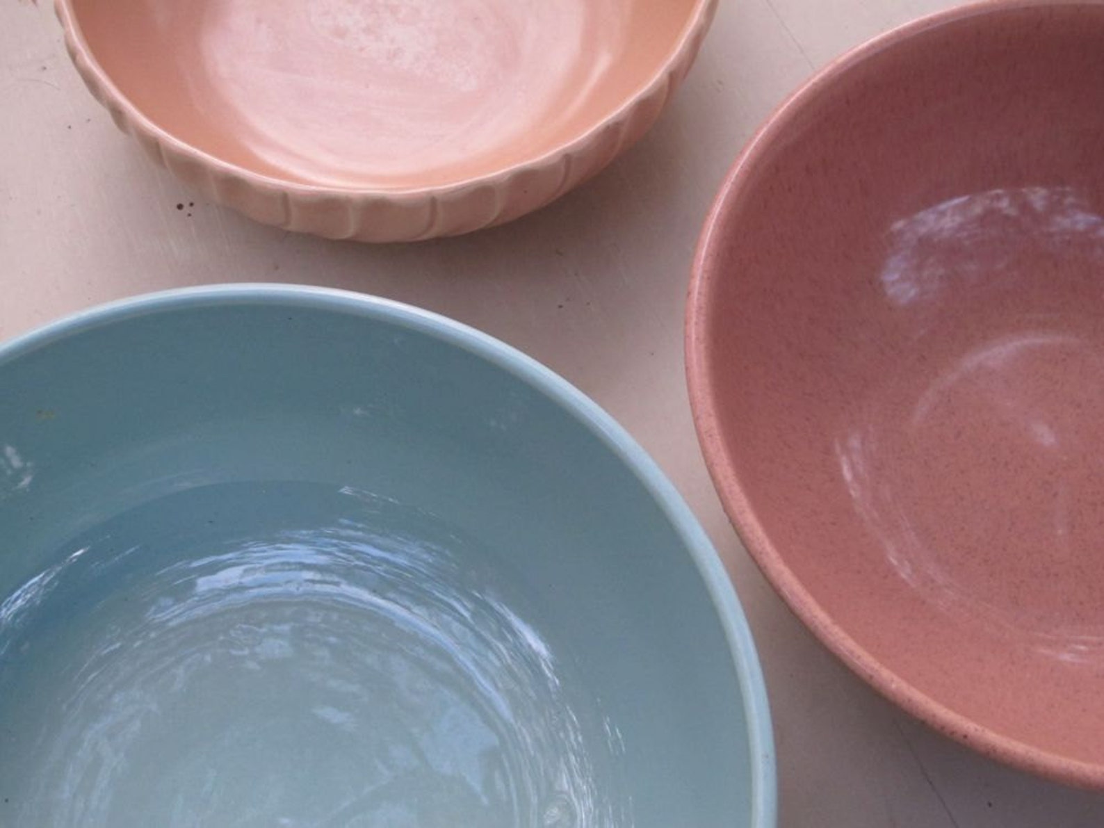 Vintage Nesting Bowls Set Ceramic USA Pottery Bowl Pastel Etsy