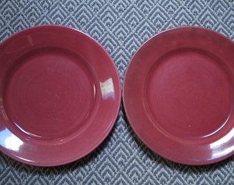 Vintage Japan Ceramic Salad Plates Fuschia Pink Raspberry Burgundy Pink Side Plates Mid Century Pottery California Pottery