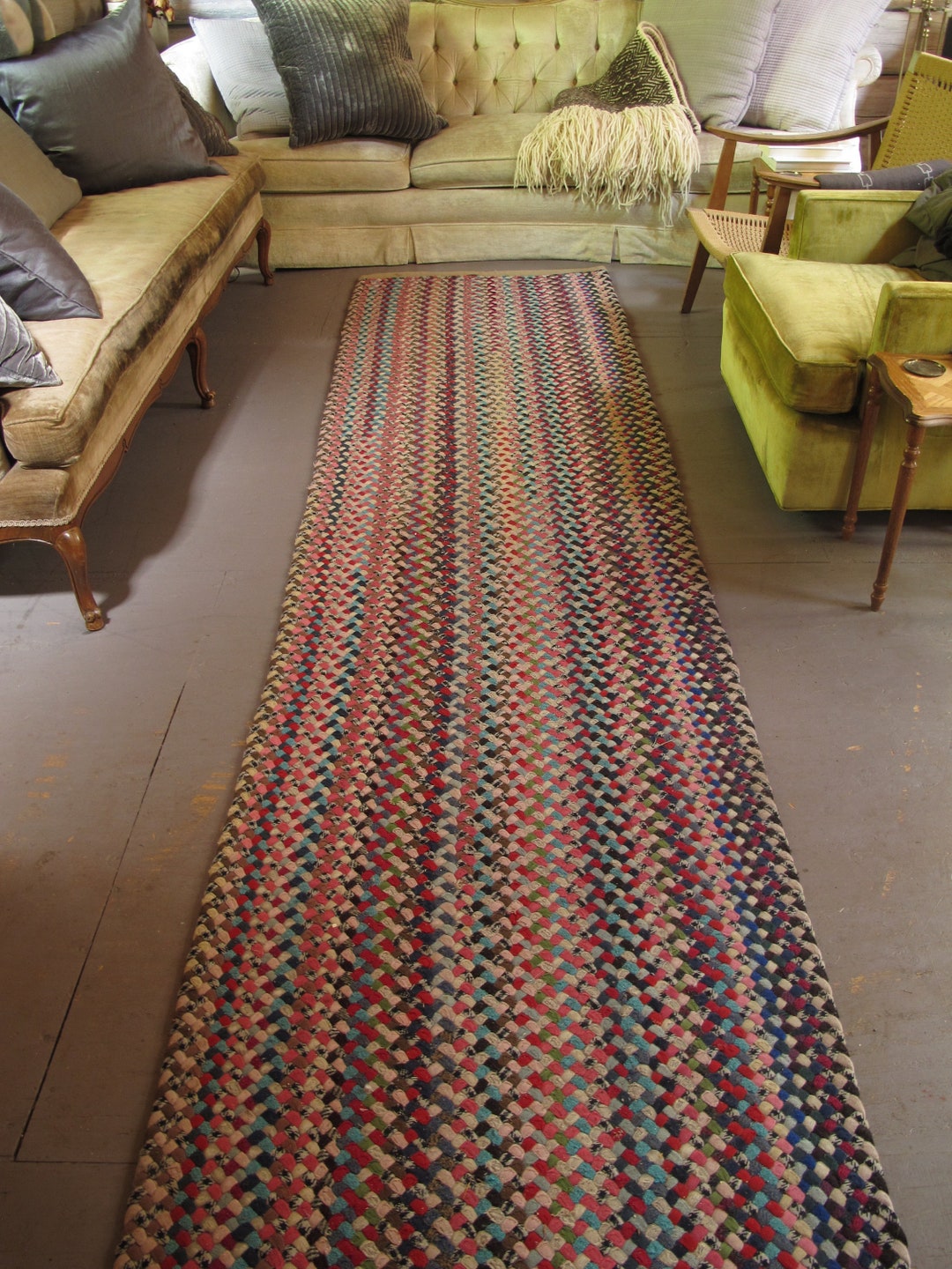 Braided Multi Color Rag Rug X Long Runner Rug Braided Runner Cotton