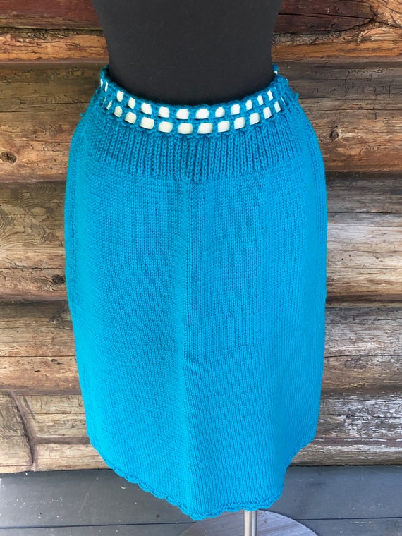 Vintage Handmade Sweater Knit Skirt Set SZ 12 Han… - image 6