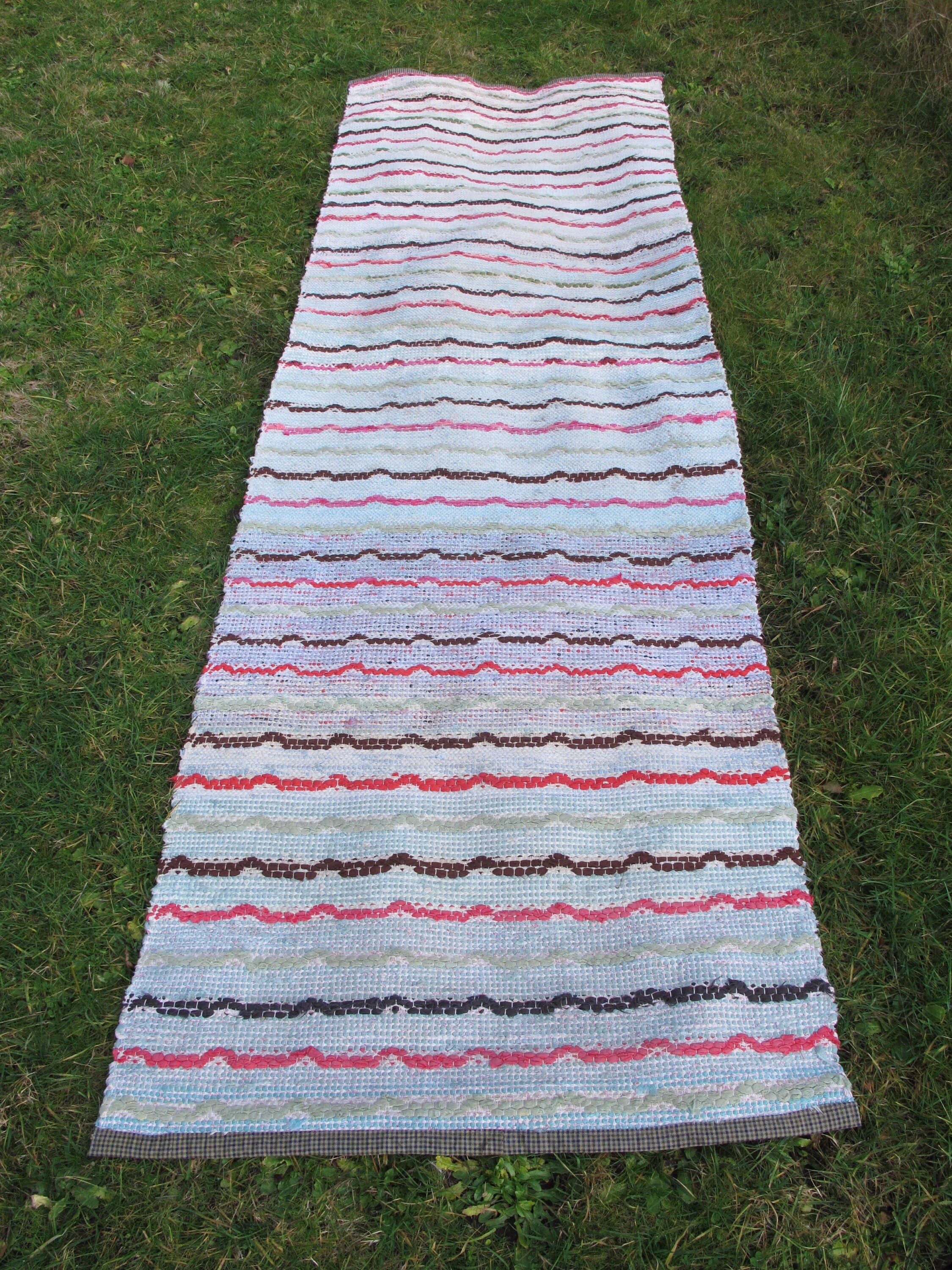 Finnish Rag Runner Rug Hand Woven Vintage Rag Rug Scandinavian Etsy