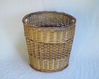 Large Wicker Basket Large Woven Basket Large Storage Basket Laundry Basket Primitive Basket Rattan Basket