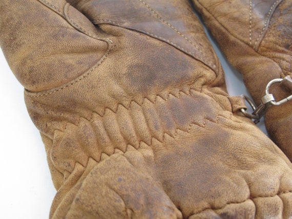 Vintage Leather Mittens Womens Leather Mittens Or… - image 4